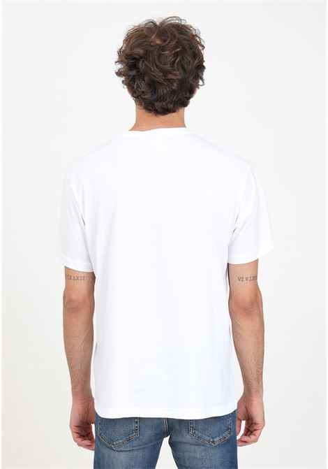 T-shirt a manica corta bianca da uomo con stampa logo V-Emblem VERSACE JEANS COUTURE | 77GAHT03CJ00T003